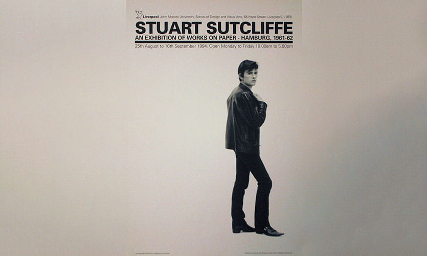 An image of the Stuart Sutcliffe an exhibition of works on paper, Hamburg 1961-62 poster