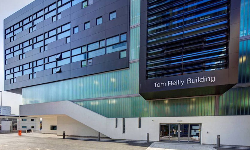 An image of the outside entrance to the Tom Reilly building 