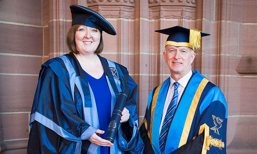 Shelagh Fogarty with Vice-Chancellor Nigel Weatherill