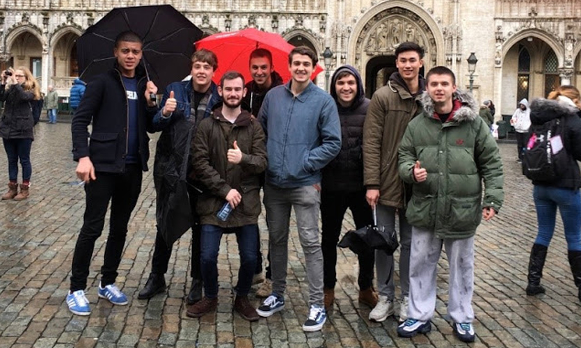 Students on a field trip in Brussels