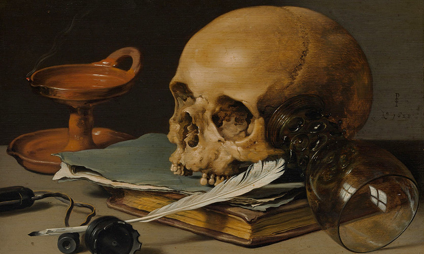 Still Life with a Skull and a Writing Quill 
