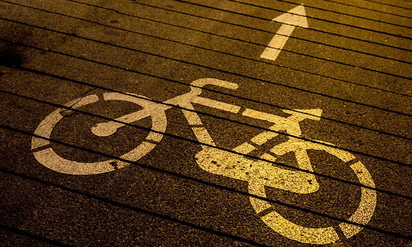 Bicycle path markings