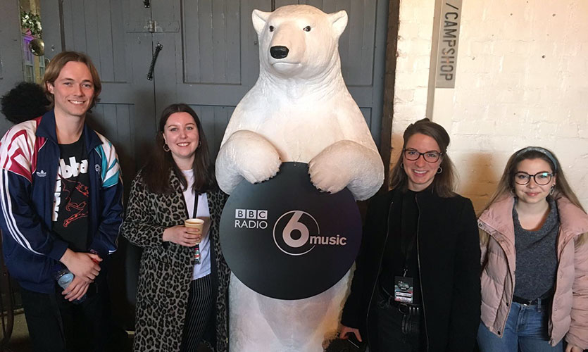 Journalism students working at 6 Music Festival