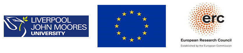 LJMU logo, EU Flag and European Research Council logos side-by-side