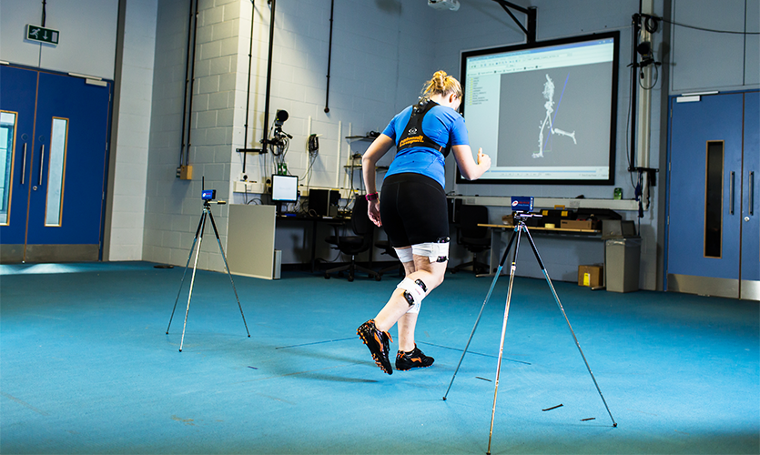 Image of a student doing some physical testing
