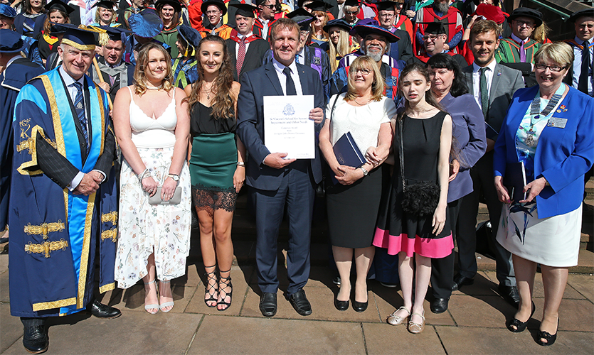 Members of St Vincent's School for the Blind with their Corporate Award