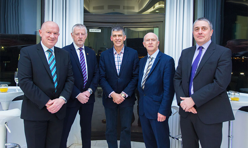 Pictured, from left, are Merseyside Police Chief Constable Andy Cooke, Professor Sir Jon Murphy, Chief Constable Andy Marsh, LJMU Vice-Chancellor Professor Nigel Weatherill and LJMU Dean of the Faculty of Arts, Professional and Social Studies, Professor Joe Yates.