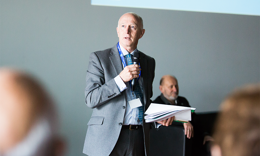LJMU Vice-Chancellor Professor Nigel Weatherill giving a talk during the conference