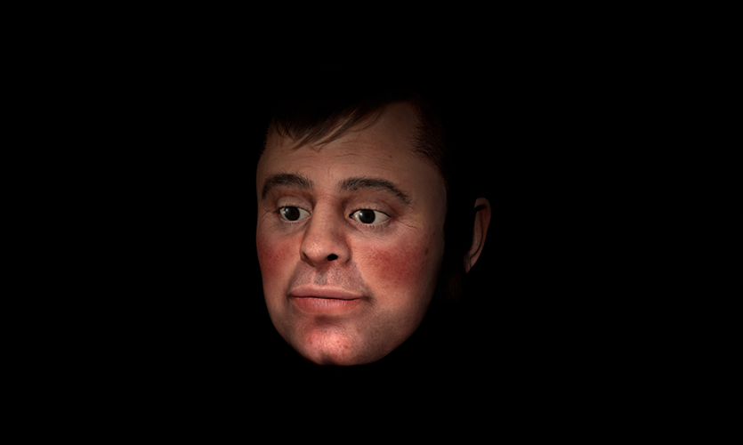 Image of the reconstructed face of Robert Burns