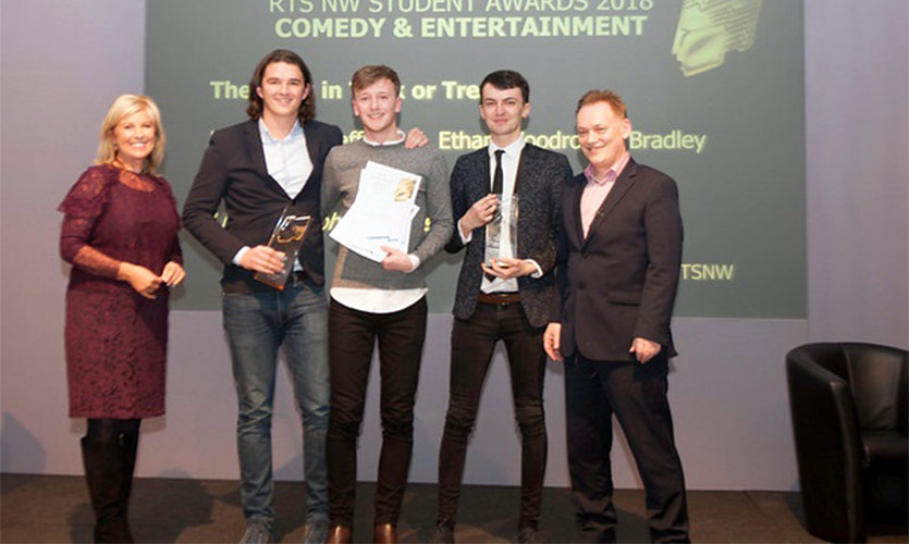 Bradley Heath, Michael Haffenden and Ethan Woodroofe receiving the award.