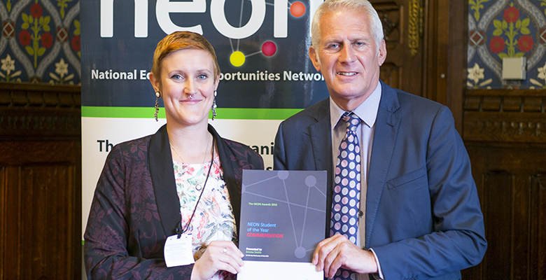 Emma Smith PhD student receives NEON award for widening access