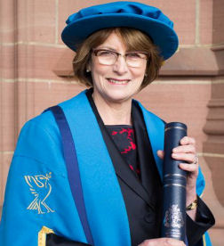 Image of Louise Ellman in Honorary Fellow cap and gown