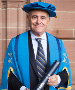 Image of Clement Goldstone in Honorary Fellow cap and gown