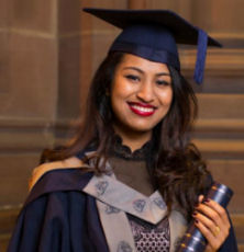 Image of Shraddha Manandhar in cap and gown