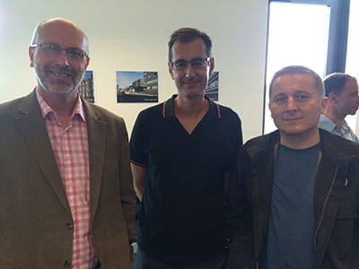 Building Surveying alumni Richard Maddison, Ian Brunning and Ian Whiteside