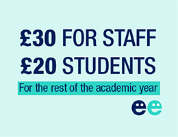 £30 for staff and £20 for students for the rest of the academic year