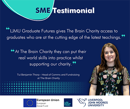 Graduate Futures gives The Brain Charity access to graduates who are at the cutting edge of the latest teachings. At The Brain Charity, they can put their real world skills into practice whilst supporting our charity.