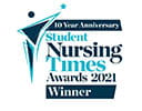 10 Year anniversary Nursing Times Awards 2021 winner logo