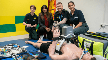 Chancellor sees "extraordinary" health students in action