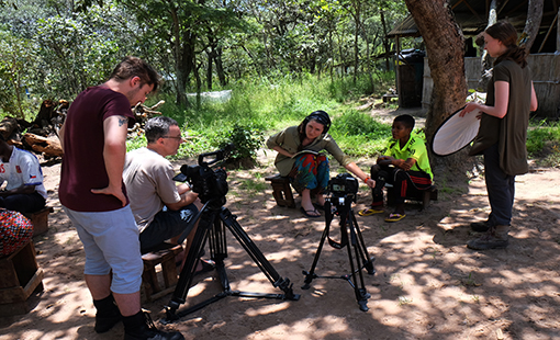 MA Documentary students filming on location in Tanzania