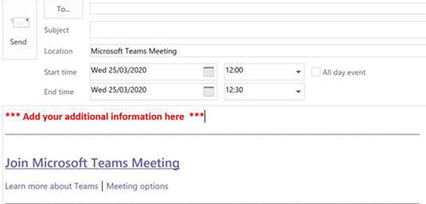 Microsoft Teams meeting request