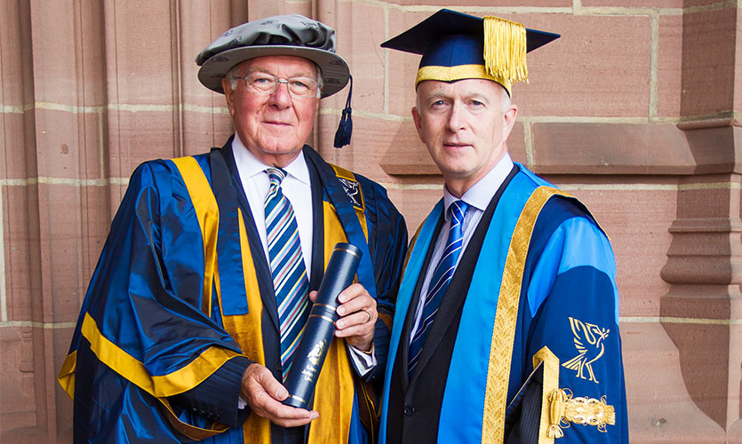 Sir Malcolm Thornton with Vice-Chancellor Nigel Weatherill