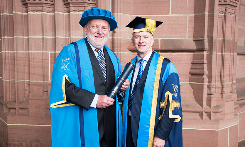 Andrew Miller MP with Vice-Chancellor Professor Nigel Weatherill
