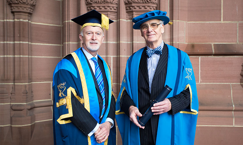 Ronald Muirhead with Vice-Chancellor Professor Nigel Weatherill