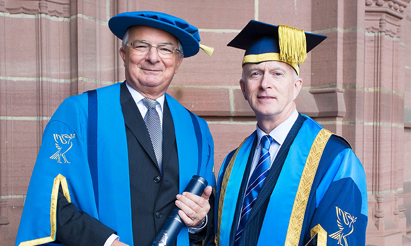 Professor Sir Howard Newby CBE with Vice-Chancellor Professor Nigel Weatherill