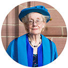 Image of Philippa Russell accepting their Honorary Fellowship at LJMU