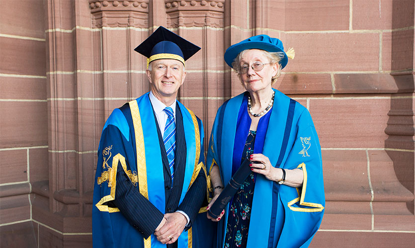 Dame Pilippa Russel with Vice-Chancellor Professor Nigel Weatherill