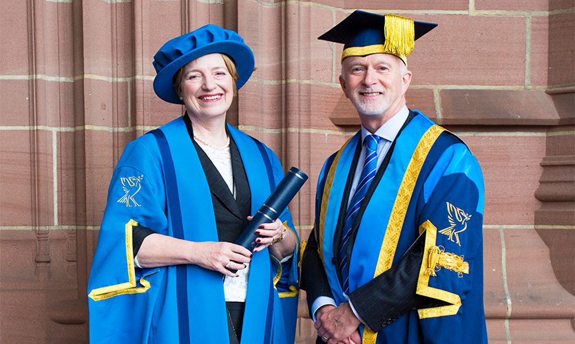 Deborah Shackleton CBE with Vice-Chancellor Professor Nigel Weatherill