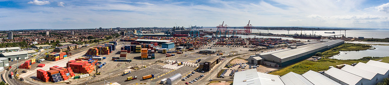 Panoramic image of a harbour