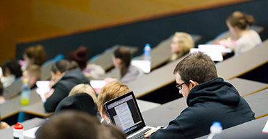 Student in lecture hall