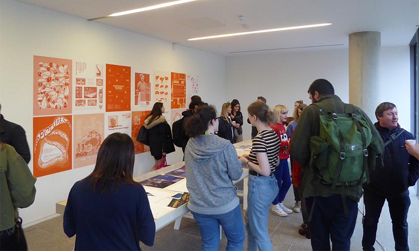 Visitors at the exhibition - Remaking and Rethinking Graphic Design Exhibition 