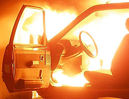 Burning car - criminal justice research